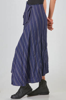 gonna longuette, asimmetrica in gessato lavato di cotone, metallo e poliammide - MARC LE BIHAN 