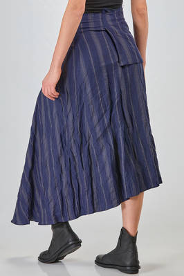 gonna longuette, asimmetrica in gessato lavato di cotone, metallo e poliammide - MARC LE BIHAN 