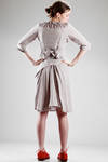 two pieces dress in linen cotton canvas with diagonal checks pattern - VIVIENNE WESTWOOD - Red 