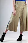 wide trousers in cotton canvas with side braid band in contrasting color - ZUCCA 