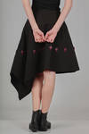 knee-length skirt, asymmetrical, in cotton canvas with buttons in contrasting colour - YOHJI YAMAMOTO 