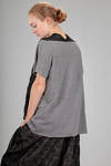 long and wide t-shirt in stockinette stitch of cotton and textile paper - BOBOUTIC 