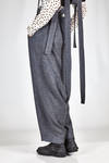 pantalone ampio in sallia morbidissima di modal, lana e nylon melange, foderato in cupro - NOCTURNE # 