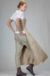 ‘sculpture’ dress, under the knee in linen jacquard with inner multilayered skirt base in polyester tulle - JUNYA WATANABE 