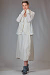 hip length jacket in washed linen crêpe and washed cotton, viscose and silk voile. - MARC LE BIHAN 
