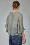 wide hip-length sweater, in linen knit - FORME D' EXPRESSION 