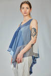 long and asymmetrical top in light washed cotton canvas - FORME D' EXPRESSION 