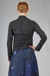 hip length asymmetric cardigan, in cotton georgette - MARIA CALDERARA 