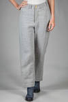 slim fit trousers in washed linen and hemp chevron - ATELIER SUPPAN 