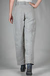 slim fit trousers in washed linen and hemp chevron - ATELIER SUPPAN 