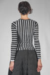 hip length t-shirt in striped polyester and elastane jersey - MARIA CALDERARA 