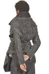 long and wide waistcoat in long-haired mouflon of virgin wool, mohair, viscose and melange polyamide - FORME D' EXPRESSION 