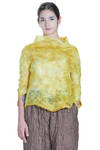 short and slim sweater in nuno felt of silk chiffon and merino wool - EMANUELA ROVIDA 