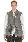men's vest in vintage prince of wales wool and hand-washed cotton - ARCHIVIO J. M. RIBOT 