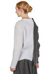 hip-length sweater, wide and asymmetrical, in two-tone mohair knit - ARCHIVIO J. M. RIBOT 