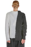 hip-length sweater, wide and asymmetrical, in two-tone mohair knit - ARCHIVIO J. M. RIBOT 