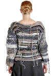 hip-length sweater, wide, in hand-knitted knit with a mix of vintage wool - ARCHIVIO J. M. RIBOT 