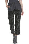 slim fit trousers in virgin wool gauze and viscose and elastane velvet - ARCHIVIO J. M. RIBOT 