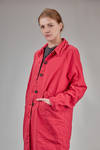 wide knee-length overcoat in cotton, linen, metallic fiber and elastane - AEQUAMENTE 