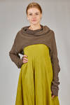 short wide asymmetrical sweater in elastic linen, cotton and silk net - MARC LE BIHAN 
