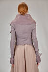 short tapered jacket in crinkled – froissé – polyamide, silk, elastane and silk organza - MARC LE BIHAN 