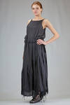 long wide asymmetrical dress in linen canvas and ramié - ATELIER SUPPAN 