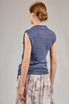 relaxed hip-length sweater in melange linen fabric - FORME D' EXPRESSION 