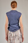 relaxed hip-length sweater in melange linen fabric - FORME D' EXPRESSION 