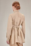 long wide shirt in viscose and shantung linen - FORME D' EXPRESSION 