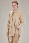 long wide shirt in viscose and shantung linen - FORME D' EXPRESSION 