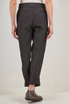 slim fit trousers in washed textured linen - FORME D' EXPRESSION 