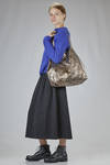 medium-sized sack bag in soft, pleated, and metallic lamb leather - NUMERO 10 