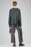 long, wide, and asymmetric sweater in washed wool jersey - ATELIER SUPPAN 