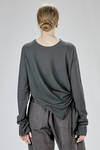 long, wide, and asymmetric sweater in washed wool jersey - ATELIER SUPPAN 
