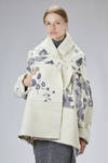 wide hip-length caban in virgin wool, polyamide, and cotton fabric - FORME D' EXPRESSION 
