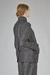 slim-fit hip-length jacket, made of wool and linen slub denim - FORME D' EXPRESSION 
