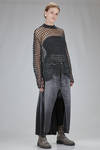 long and straight sweater in checkered wool and mohair mesh knit - JUNYA WATANABE 
