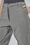 fitted pants in carded and washed wool, cotton, and metal chevron - MARC LE BIHAN 