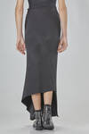 long, fitted, and asymmetric skirt in cotton, polyester, polyamide, and elastane jersey - MARC LE BIHAN 