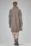 long and wide cardigan in knitted boiled wool and polyamide net - MARC LE BIHAN 