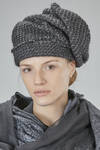 hat in melange cotton, acrylic, polyester, alpaca, and wool rice stitch knit - MARC LE BIHAN 