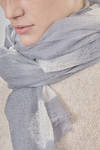 long and large rectangle scarf in cashmere gauze with scattered polka dots - SUZUSAN 