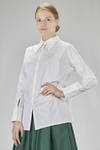 wide hip-length shirt, in cotton and polyurethane poplin - DAWEI 