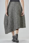 midi, wide, and asymmetrical skirt in chevron of viscose, polyester, wool, acrylic, and elastane - DAWEI 