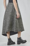 midi, wide, and asymmetrical skirt in chevron of viscose, polyester, wool, acrylic, and elastane - DAWEI 