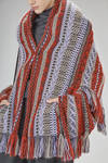 giacca a mantella in maglia jacquard di lana, mohair, nylon e acrilico multicolor - NOIR KEI NINOMIYA 