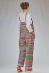 dungarees trousers in multicolored striped cotton canvas. - DANIELA GREGIS 