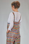 dungarees trousers in multicolored striped cotton canvas. - DANIELA GREGIS 