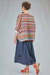 peacoat loom worked in multicolor cotton and linen and silk taffetas - DANIELA GREGIS 