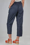 cigarette trousers in washed navy cotton - DANIELA GREGIS 